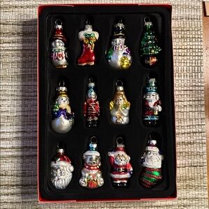 AVON set of 12 glass ornaments Christmas tree mini decorations